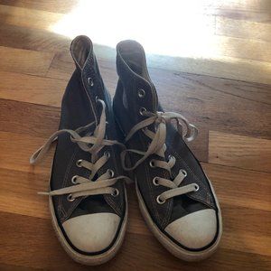 Charcoal Women's High Top Converse Size 8